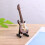 Mini Guitare Électrique 10 Cm Marron Avec Boîte Et Support Noir 11