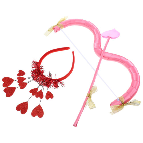 Valentinstag Bogen Set Mit Glitzer Herz Tüll Kopfschmuck