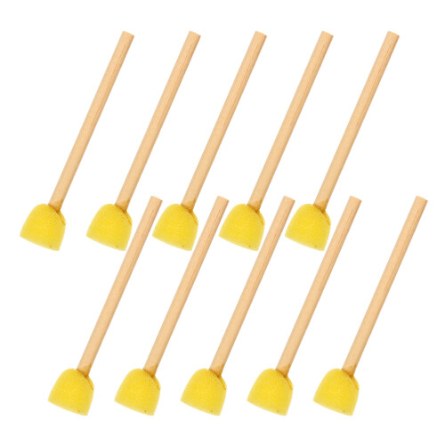 100 Unidades Esponjas Redondas Con Mango De Madera Para DIY 1