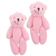 2Stk Kleine Rosa Plüschbären Für DIY Puppenhaus Accessoires