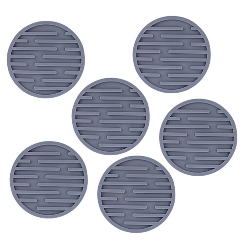 Round Shape Table Protective Mats Heat Resistant Cup Mats-grey