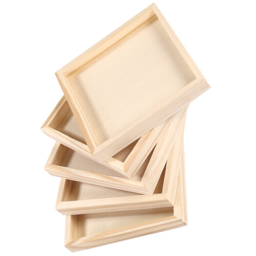 5 Pièces Plateau En Bois Pour Jeu Et Service