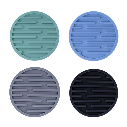 Round Shape Table Protective Mats Heat Resistant Cup Mats-grey 1