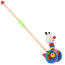 Wooden Push And Pull Toy With Cartoon Design For Toddlers