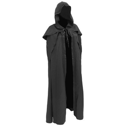 1Stk Halloween Kostüm Kapuzenrobe Schwarzer Polyesterumhang