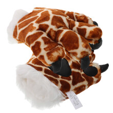 Een Paar Kinderhandschoenen Giraffe Klauwhandschoenen Warm Winter