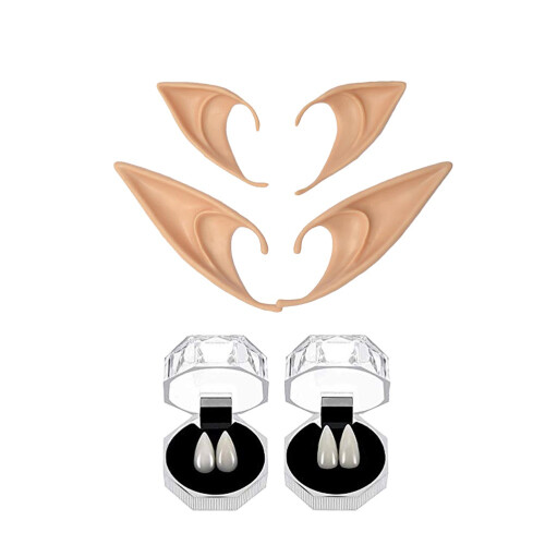 8Pcs Hållbara Halloween Accessoarer Kostym Boll Älv Öron Tänder 1