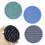 6 Pack Silicone Cup Mats Drink Mats Round Shape Silicone-Black 5