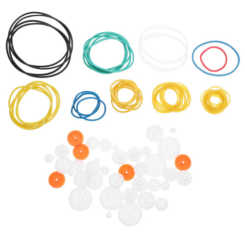 5 Set Plast Remskiveutväxlingar Gummirem För DIY 1