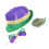 1 Set Mardi Gras Slips Halsband Hatt Kappsats 5