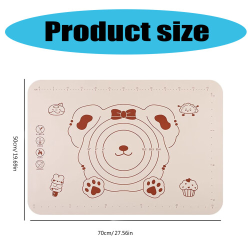 Silicone Baking Mat Kneading Pad for Rolling Pastry, Doughs,-L 2