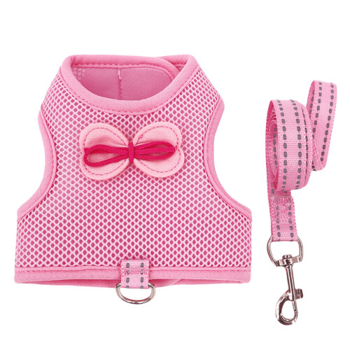 Breathable Rabbit Harness and Leash Set with Adjustable- pink M