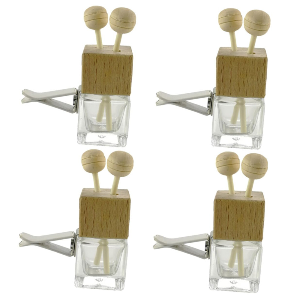 4Pcs Car Air Freshener Glass Diffuser Bottles Mini Essential Oil Holder Reusable For Vehicles And Gifts 9323874277318