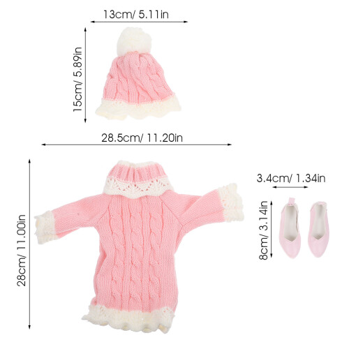 1 Set Pullover Kleid Mit Puppenschuhen Für Mädchenpuppe 1