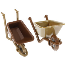 2Stk Mini Farmwagen Modell ABS Wagen Für Garten Deko