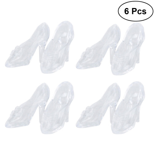6Stück Transparente Mini Slipper Absatzschuhe Partydekoration 1