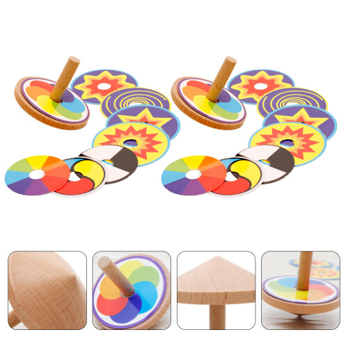 2 Sets Holz- Mit Bunter Handspielzeug Für Kinder 2