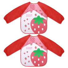 2 Stuks Waterdichte Kunstvoorlappen Grappig Tekenkleding Rood Aardbei