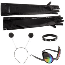 1 Set Alien Antenna Headband Eyewear Bracelet Gloves Party Accessories