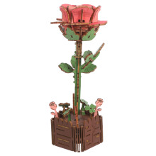 Puzzle Rose Model DIY 3D Wooden Flower Bouquet Kit With Vase