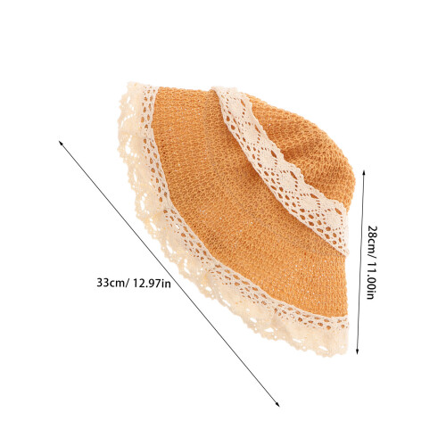 Summer Sun Hat Headwear Beach Sun Visor Beige Straw 2