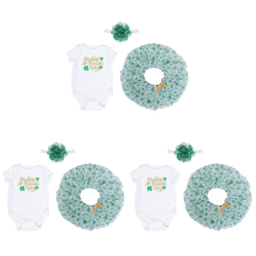 3 Sets St Patrick's Day Mesh Rokpakje Baby 2