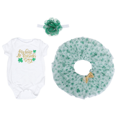 3 Sets St Patrick's Day Mesh Rokpakje Baby 1