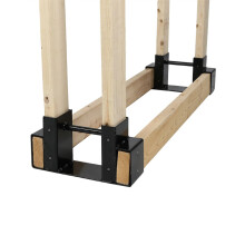 Outdoor Firewood Log Rack Bracket Kit, Fireplace Wood Storage Holder, Adjustable To Any Length, 2 Bracket Kit