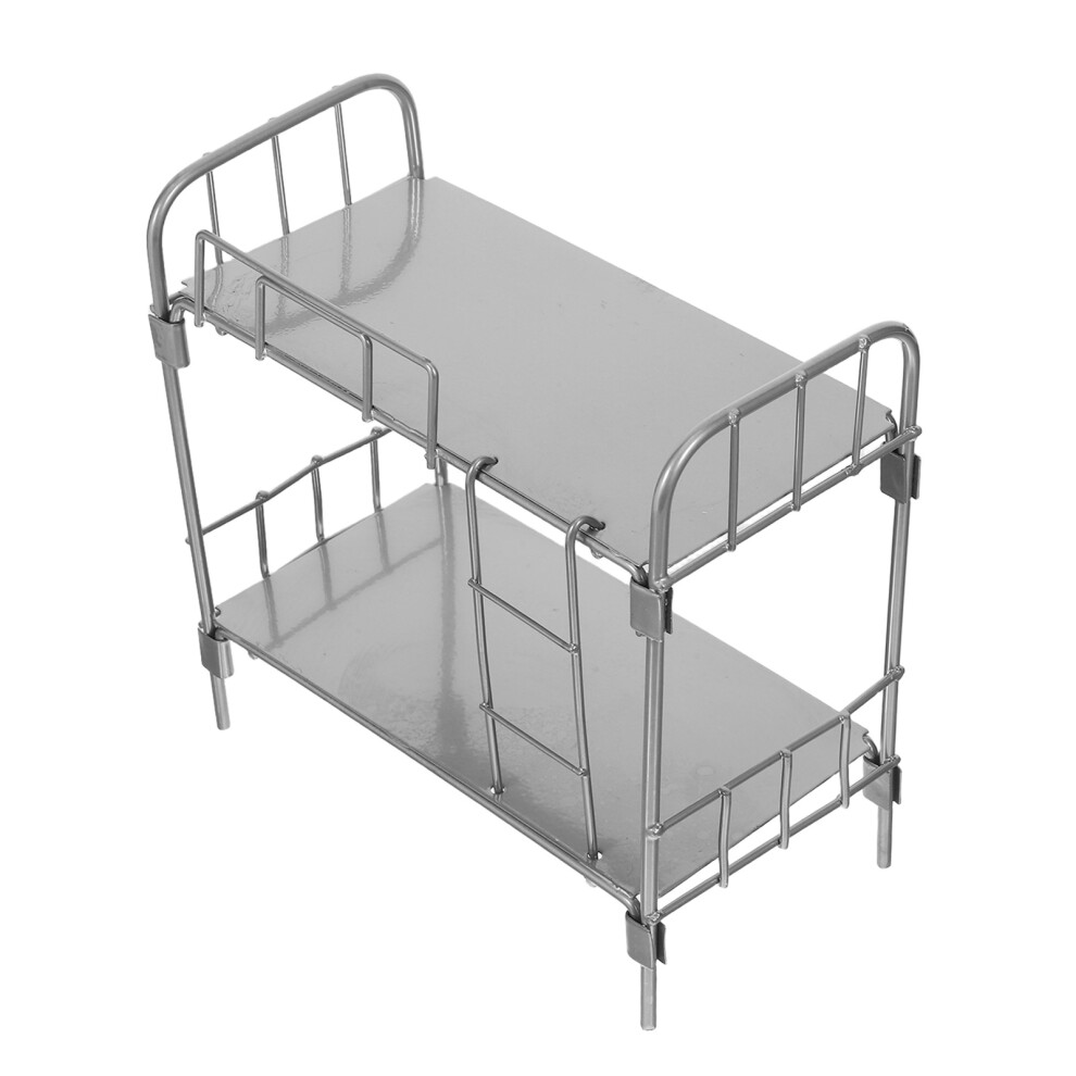 Akcesoria Do Domku Lalkowego: Mini ŁóżKo Dwuosobowe Srebrny-image