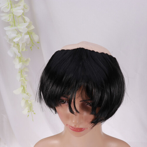 Peruca Natural De Monge Para Cosplay Preto 2