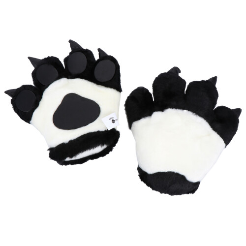 Um Par De Luvas De De Panda Pelúcia Para Inverno E 2