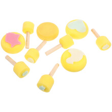 10 Unidades Pinceles Esponja Para Niños Sellos Espuma Coloridos Pintar