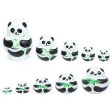 3 Pièces 10 Couches Panda Russe En Bois Décoration Maison