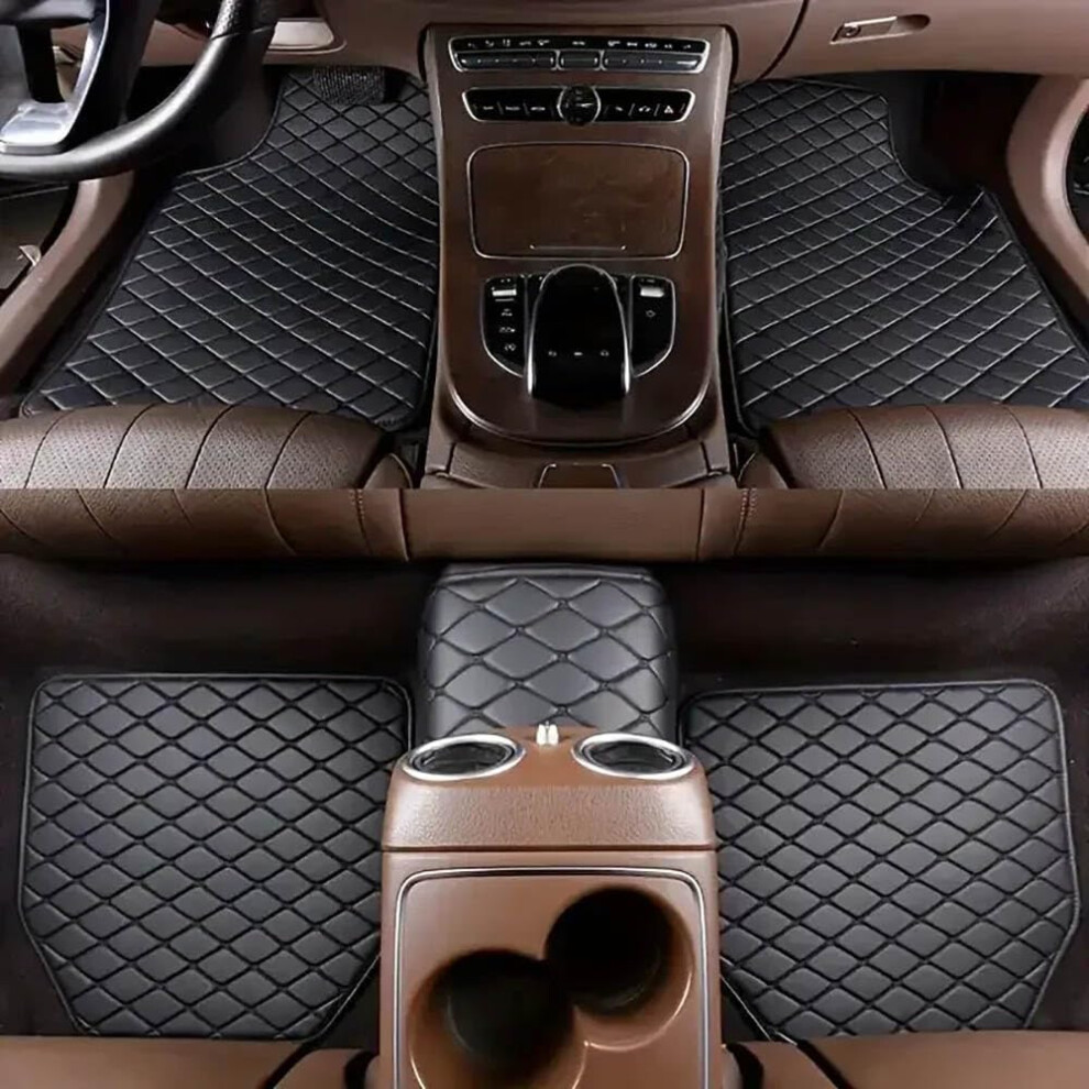 Leather Car Floor Mats For Citroen C5 Aircross 20202024, Waterproof Nonslip Custom Fit, Black 9067246130688