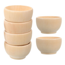 6 Sztuk Drewniane Miseczki 57 Mm Do Przypraw, Sałatki, Orzechów,