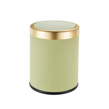 Round Flips Top Waste Bin for Home Office Use,-12L Light Green