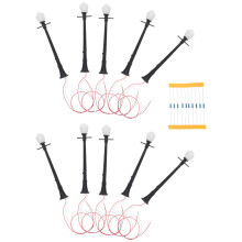 10Pcs Simulerade Miniatyr Gatanlyktor Lampa Sandbordsmodell Inredning