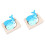2 Unidades Puzzles Animales Madera 3D Panel Azul 4