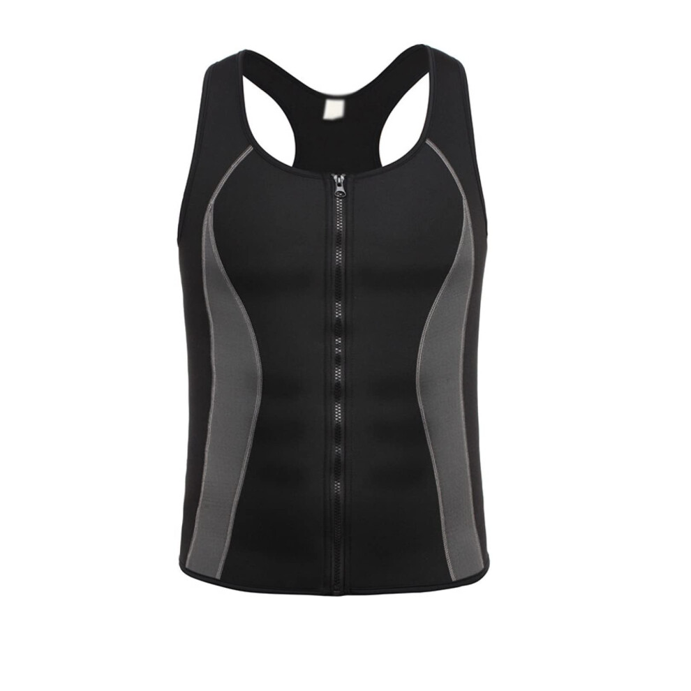Men's Sauna Suit With Zipper For Abdominal Shaping And Weight Loss Slimming Body Shaper Vest
