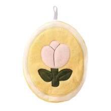 Elegant Flower Hand Towel Skin Friendly Plush Fabric-Yellow