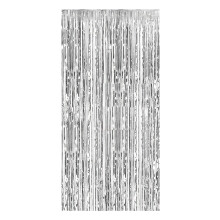 Aluminum Foil Fringes Curtain for Festives Party-Silver