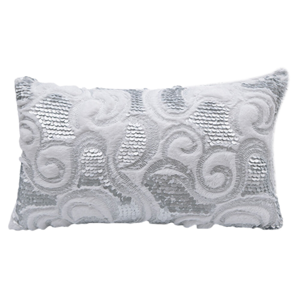 Quality Velvet Throw Pillow Cover-30 50cm core free White waves-image-OPC-PNF6YTP-NEW