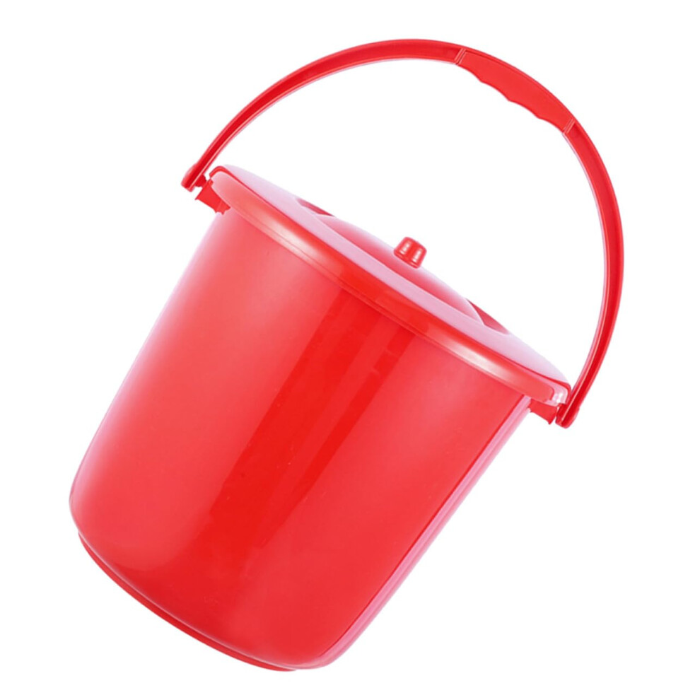 Portable Household Chamber Pot For Adults With Nonslip Base Red Plastic Urine Bucket Easyclean Surface Night Use 9339159537169