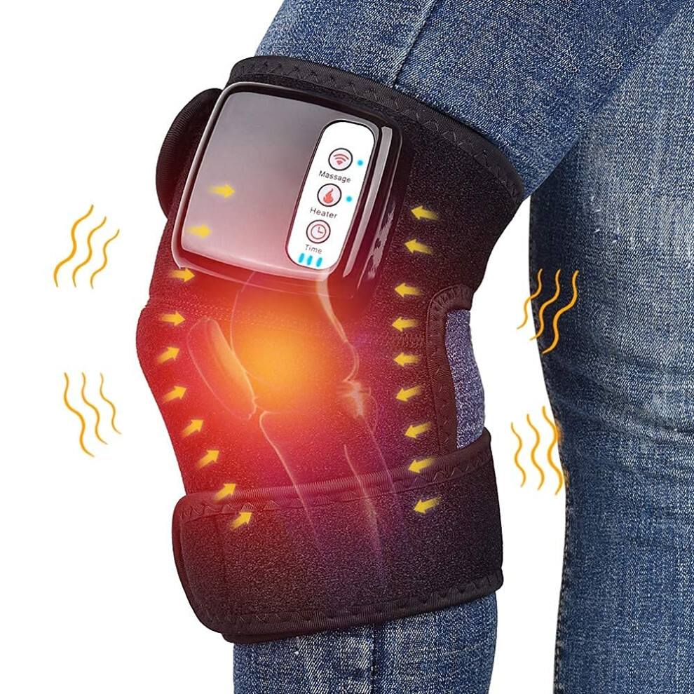 Massage Knee Heating Pad Warmer Electric Knee Massager Rechargeable Heated And Vibration Knee Injury Arthritis Recovery