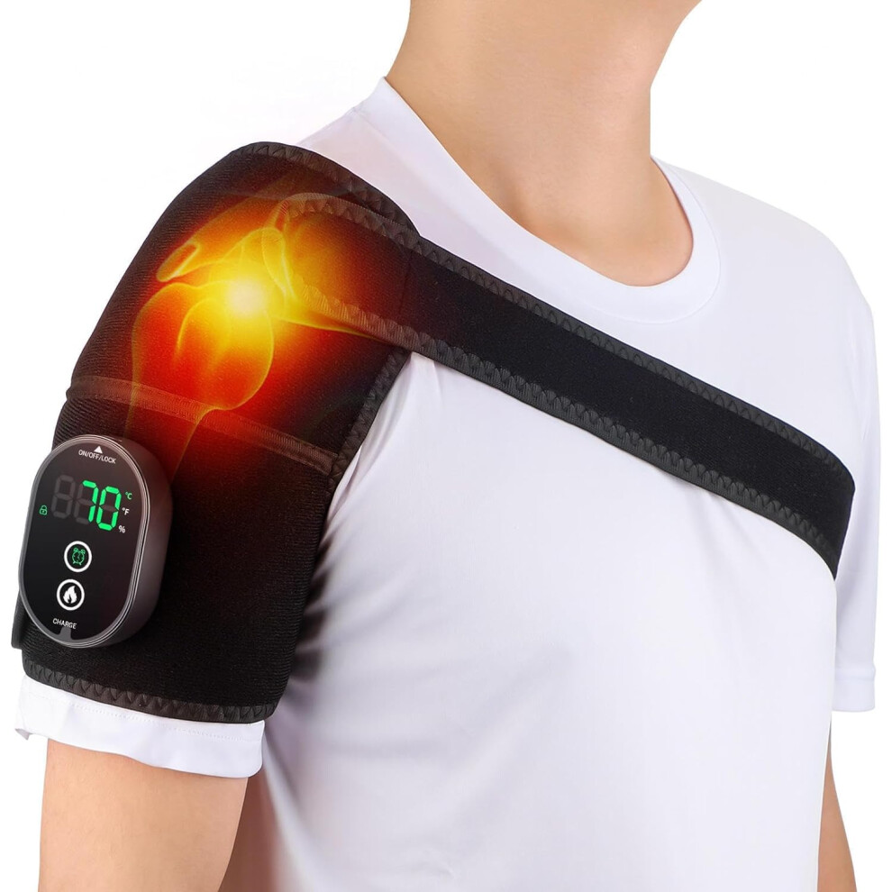Knee Massager Heated Physiotherapy Massager 3 In 1 Knee Shoulder Elbow Brace USB Knee Pad With Adjustable hook and loop Straps