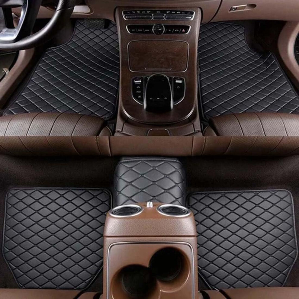Leather Car Floor Mats For Hyundai Santa Fe 7 Seater 20192024, Waterproof Nonslip Liners 9105992590964