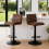 AINPECCA 4PCS Swivel Bar Stools Chairs Faux Suede BROWN 7