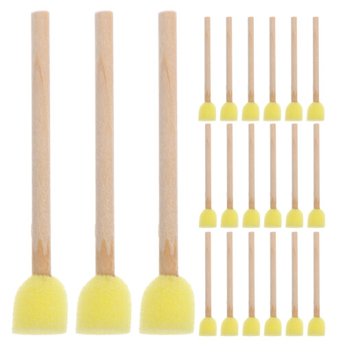 50Stk Runde -Farbrolle 0,6" Mit Holzgriff Für Diy