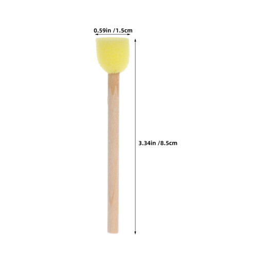 50Stk Runde -Farbrolle 0,6" Mit Holzgriff Für Diy 2
