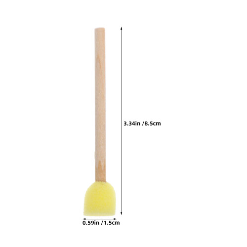 50Stk Runde -Farbrolle 0,6" Mit Holzgriff Für Diy 1